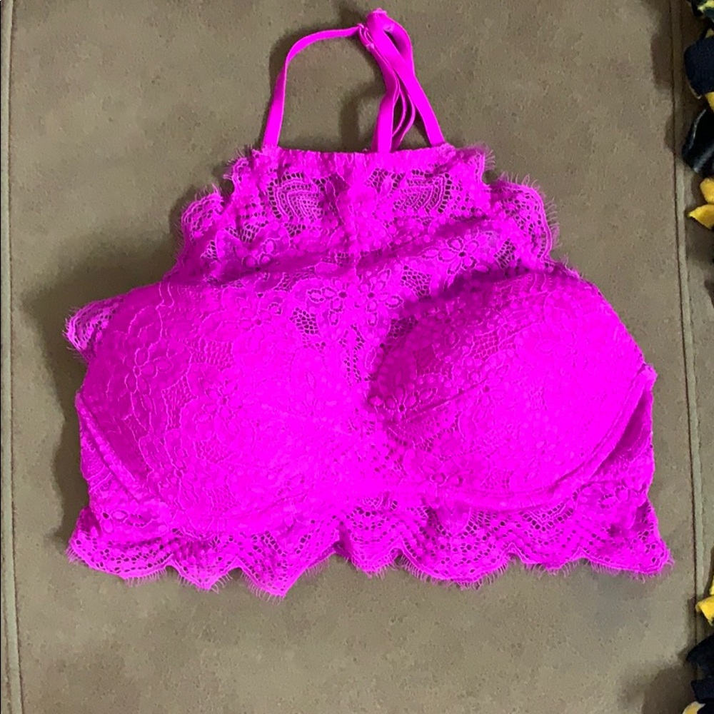 Eyelash lace push-up bralette